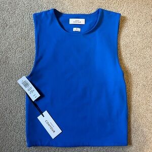 aritzia babaton royal blue contour high neck tank top size XS NWT